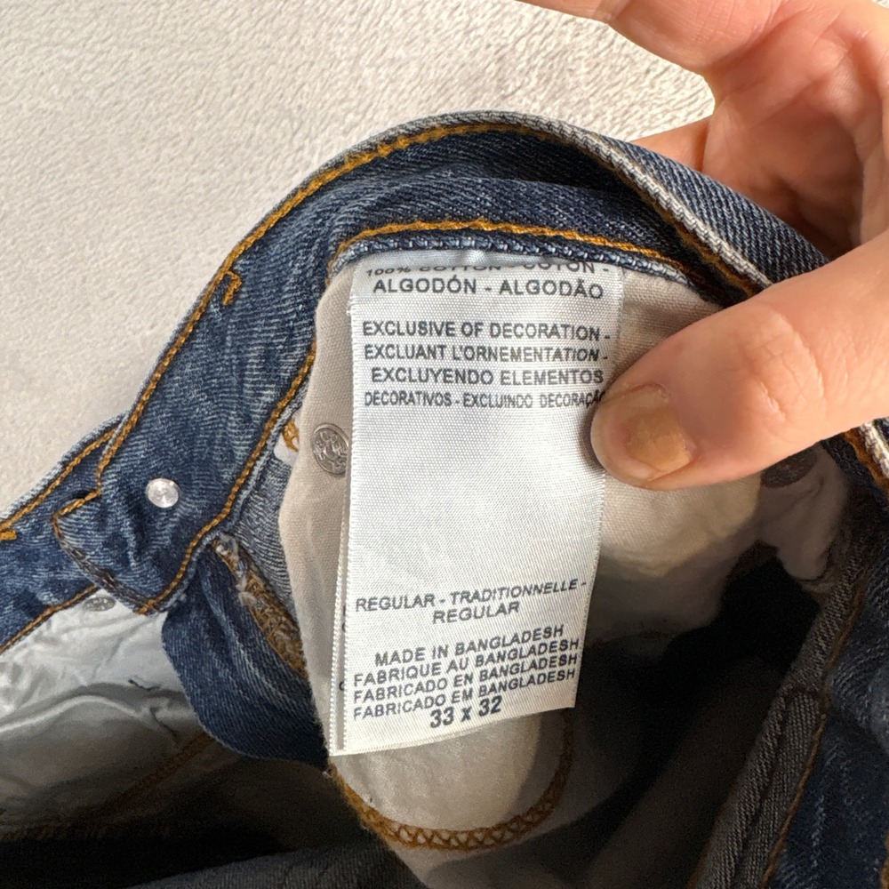 Signature by Levi Strauss Mens Regular Fit Straight‎ Leg Jeans Blue 33x32 NEW - Picture 4 of 8